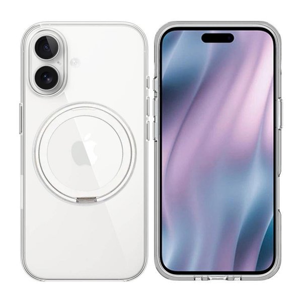 iPhone 17 Transparentt MagSafe-cover med Roterbart Stativ