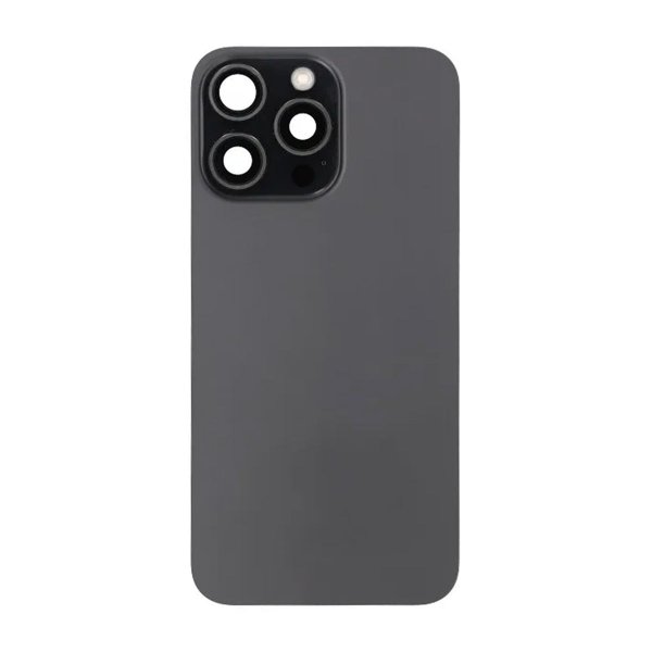 iPhone 15 Pro Max Bagside Glas Komplet OEM - Sort