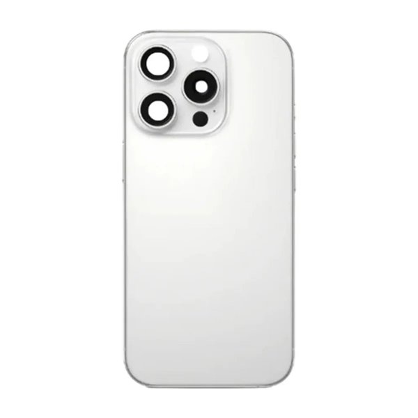 iPhone 16 Pro Max Bagsideglas med smådele - Hvid Titanium