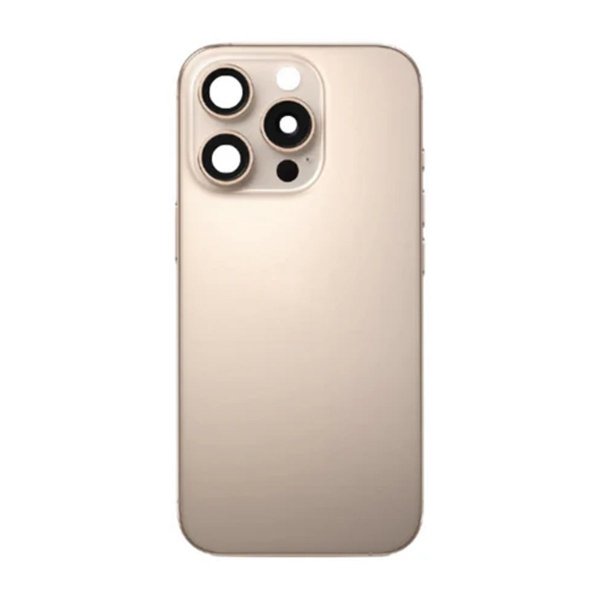 iPhone 16 Pro Bagside Glas med smådele - Sandfarvet Titanium