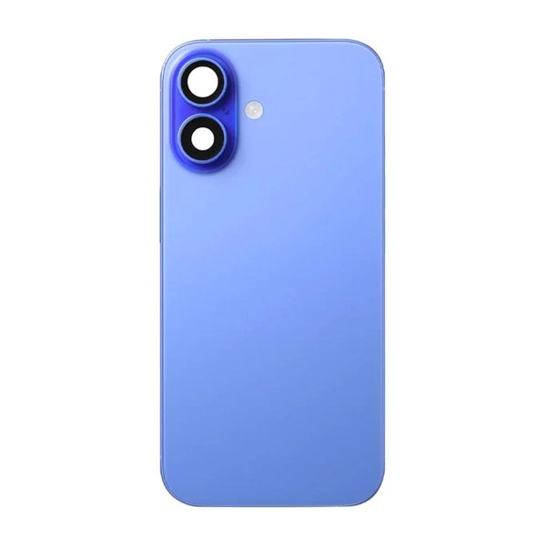 iPhone 16 Bagside Glas med smådele - Blå