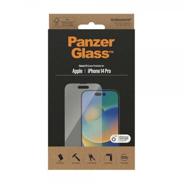 PanzerGlass iPhone 14 Pro Skærmbeskyttelse Classic Fit