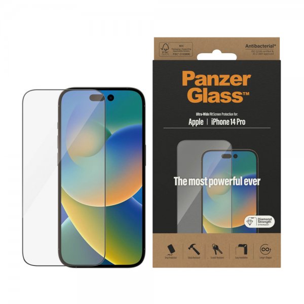 PanzerGlass iPhone 14 Pro Skærmbeskytter Ultra-Wide Fit