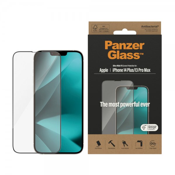 PanzerGlass iPhone 13 Pro Max/iPhone 14 Plus Skærmbeskyttelse Ultra-Wide Fit