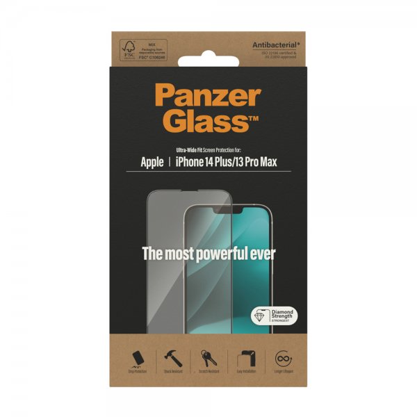 PanzerGlass iPhone 13 Pro Max/iPhone 14 Plus Skærmbeskyttelse Ultra-Wide Fit
