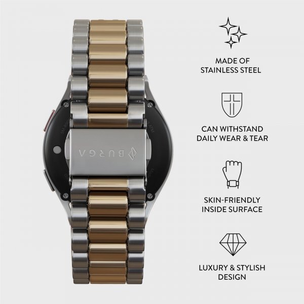 Burga Samsung Galaxy Watch 22mm Rem Metal Sølv Guld