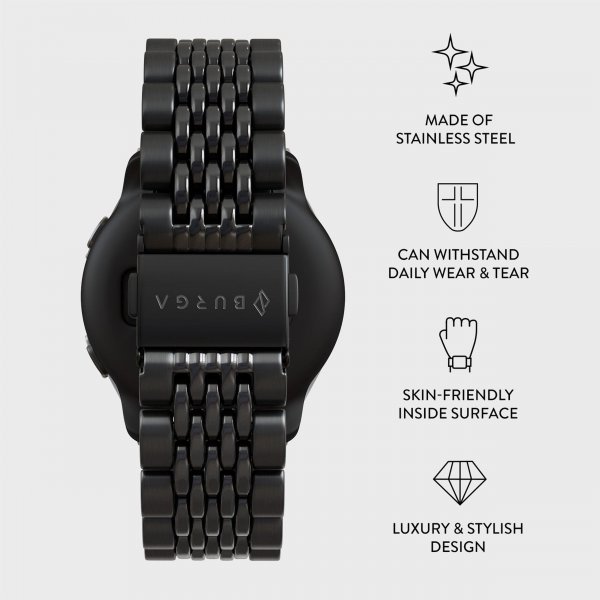 Burga Samsung Galaxy Watch 20mm Rem Metal Sort
