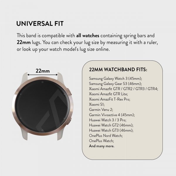 Burga Samsung Galaxy Watch 22mm Rem Metal Rosaguld