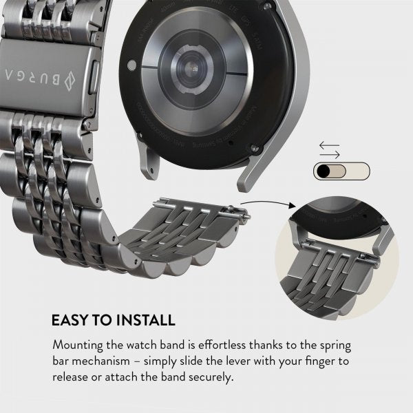 Burga Samsung Galaxy Watch 22mm Rem Metal Sølv