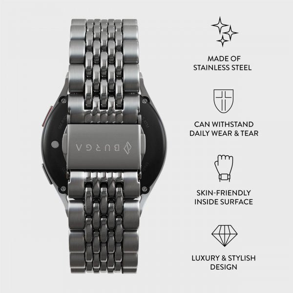 Burga Samsung Galaxy Watch 22mm Rem Metal Sølv