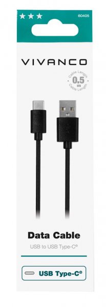Vivanco Kabel Datakabel USB-A/USB-C 0,5m Sort