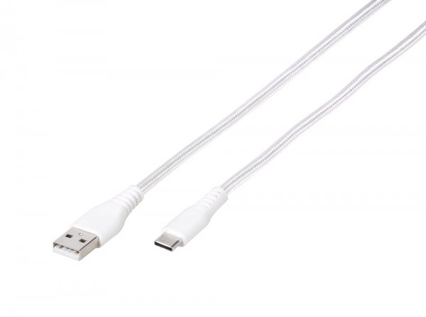 Vivanco Kabel Longlife Braided USB-A/USB-C 1.5m Hvid