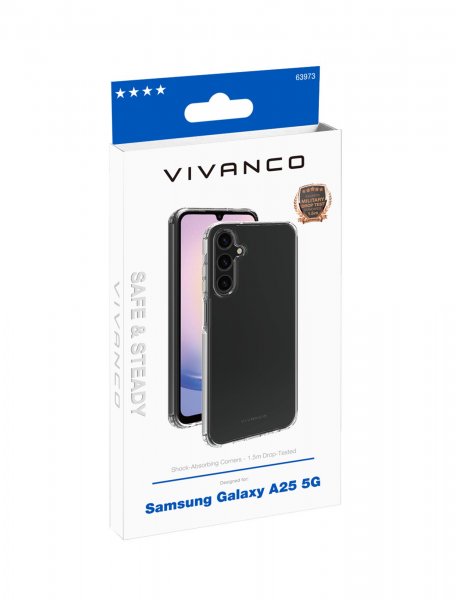 Vivanco Samsung Galaxy A25 Cover Safe & Steady Transparent