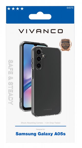 Vivanco Samsung Galaxy A05s Cover Safe & Steady Transparent