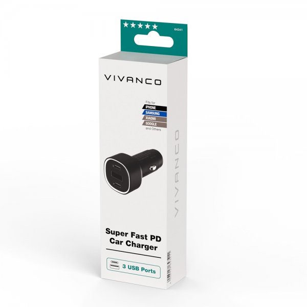 Vivanco Billader Super Fast PD 60W USB-A/USB-C Sort