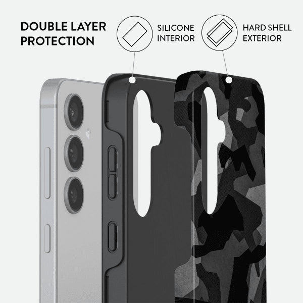Burga Samsung Galaxy S24 Cover Tough Night Black Camo