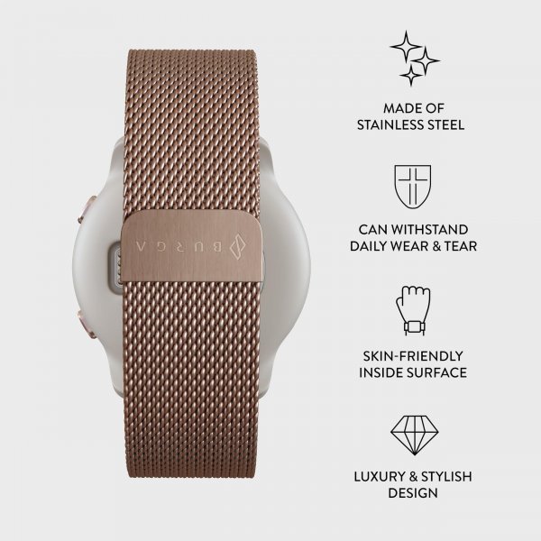 Burga Samsung Galaxy Watch 22mm Rem Metal Mesh Rosaguld