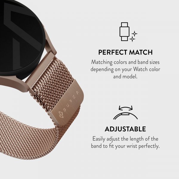 Burga Samsung Galaxy Watch 22mm Rem Metal Mesh Rosaguld