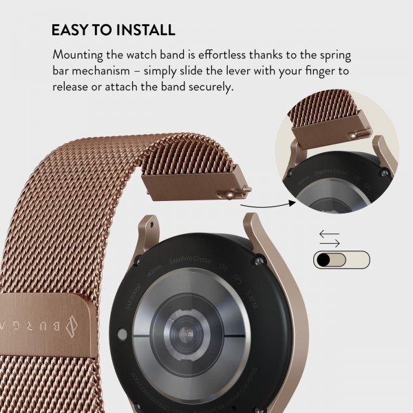 Burga Samsung Galaxy Watch 20mm Rem Metal Mesh Rosaguld