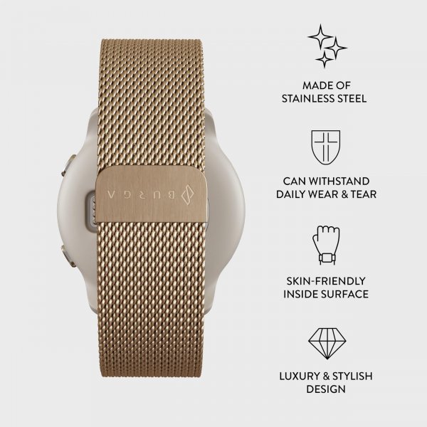 Burga Samsung Galaxy Watch 20mm Rem Metal Mesh Guld