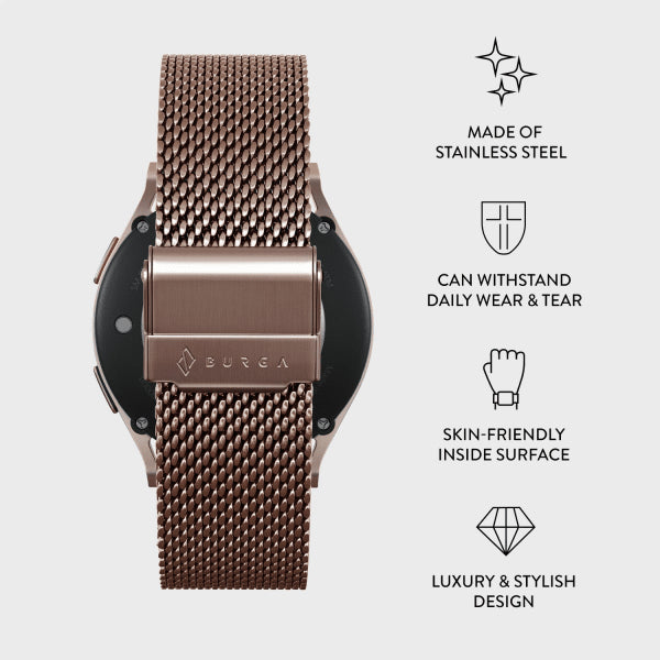 Burga Samsung Galaxy Watch 20mm Rem Mesh Elegance Roseguld
