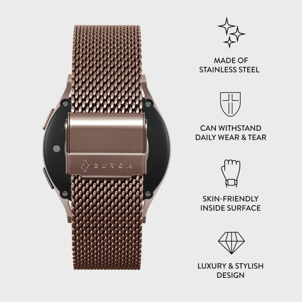 Burga Samsung Galaxy Watch 22mm Rem Mesh Elegance Rosaguld