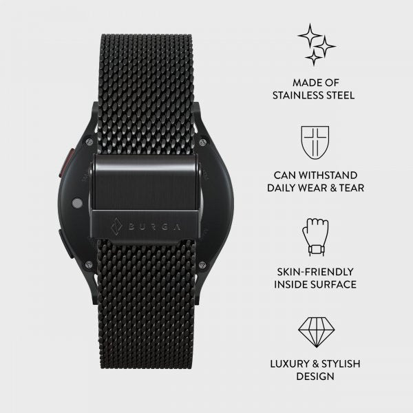 Burga Samsung Galaxy Watch 22mm Rem Mesh Elegance Sort