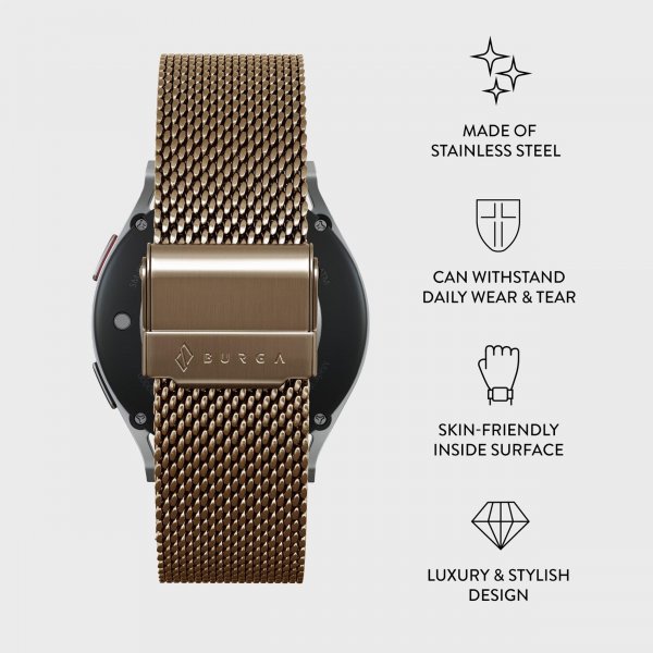 Burga Samsung Galaxy Watch 20mm Rem Mesh Elegance Guld