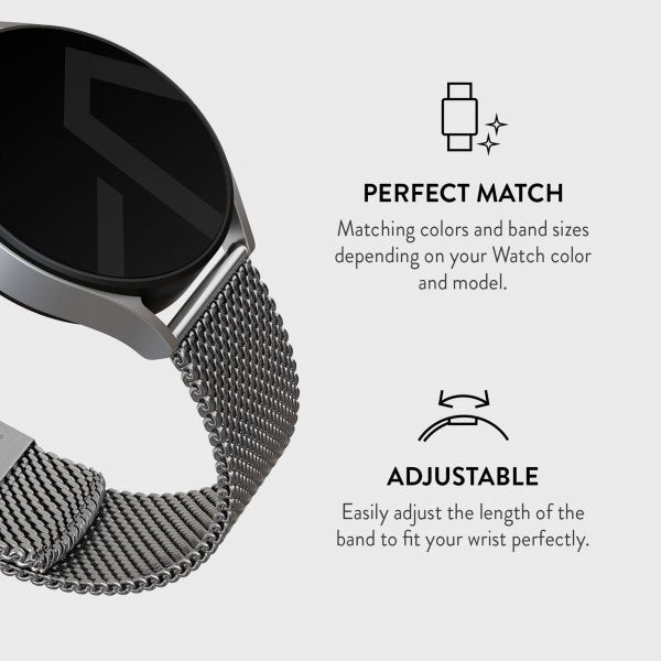 Burga Samsung Galaxy Watch 22mm Rem Mesh Elegance Sølv