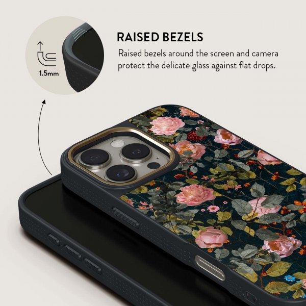 Burga iPhone 14 Cover Elite Dark MagSafe Bloomy Garden
