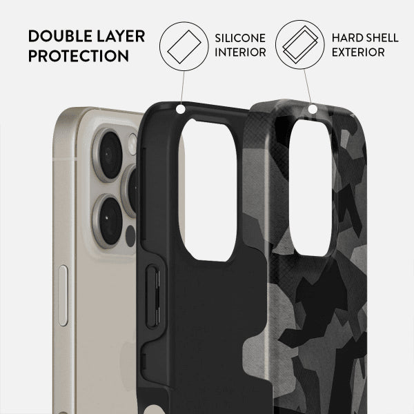 Burga iPhone 14 Cover Tough MagSafe Night Black Camo