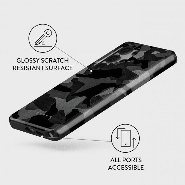 Burga Samsung Galaxy S25 Cover Tough Night Black Camo