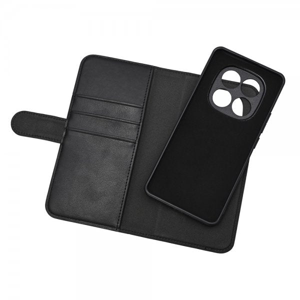 Essentials Xiaomi Redmi Note 14 Pro 5G Etui 2-i-1 Vegansk Læder Sort