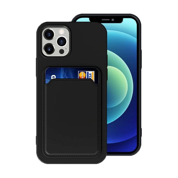 iPhone 14 Pro Cover Kortholder Sort