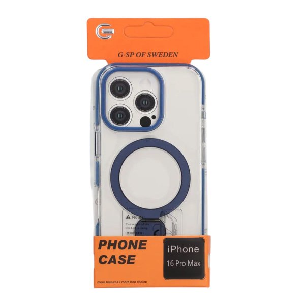 iPhone 16 Pro Max Cover Ringstativ MagSafe Blå