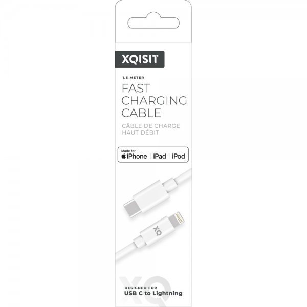 Xqisit USB-C til Lightning Kabel 1.5 m Hvid