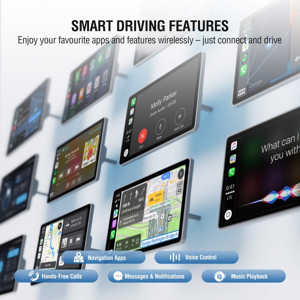 4smarts 2-i-1 Trådløs Apple CarPlay/Android Auto Adapter