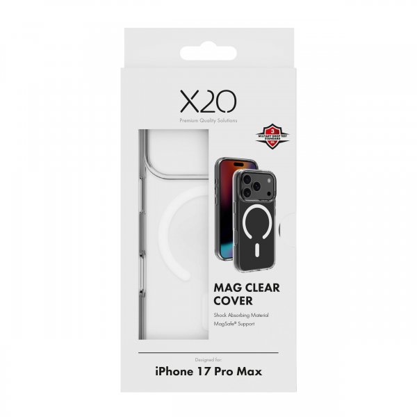 X2O iPhone 17 Pro Max Cover Mag Klar Transparent