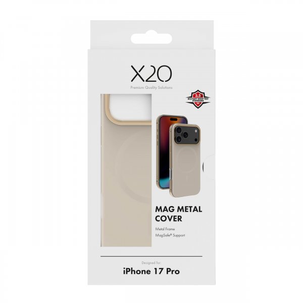 X2O iPhone 17 Pro Cover Mag Metal Guld