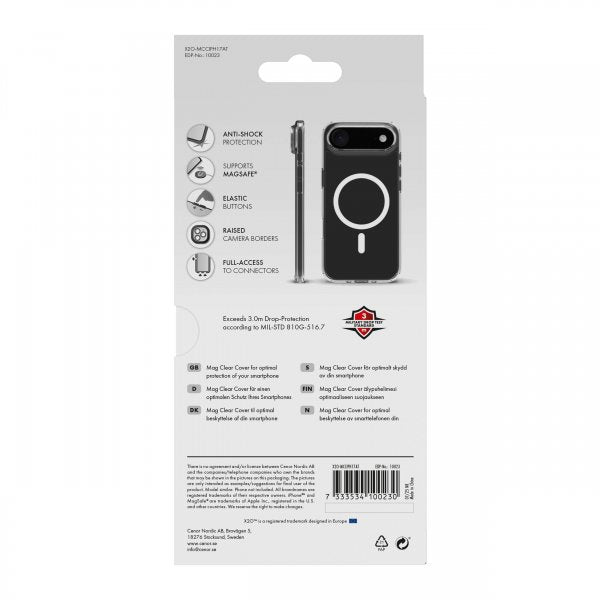 X2O iPhone Air Cover Mag Klar Transparent