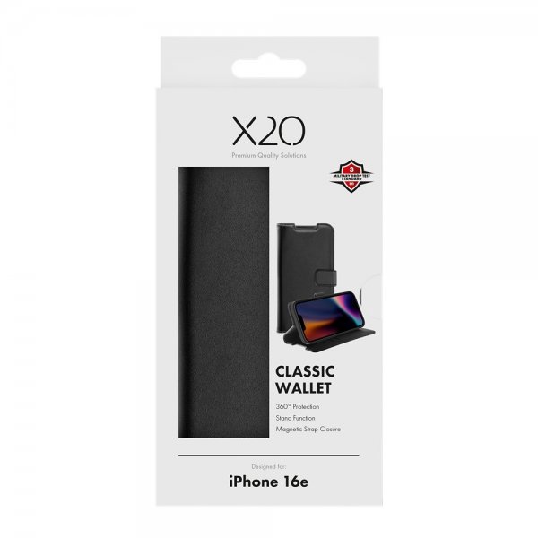 X2O iPhone 16/17 Etui Classic Wallet Sort
