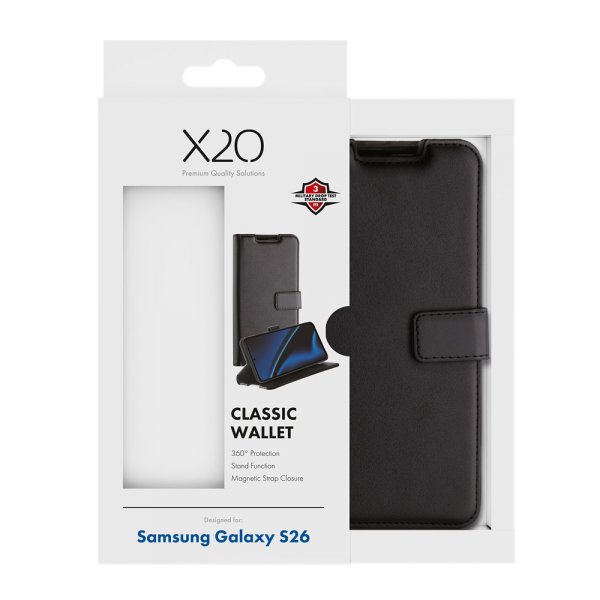 X2O Samsung Galaxy S26 Etui Classic Wallet Sort