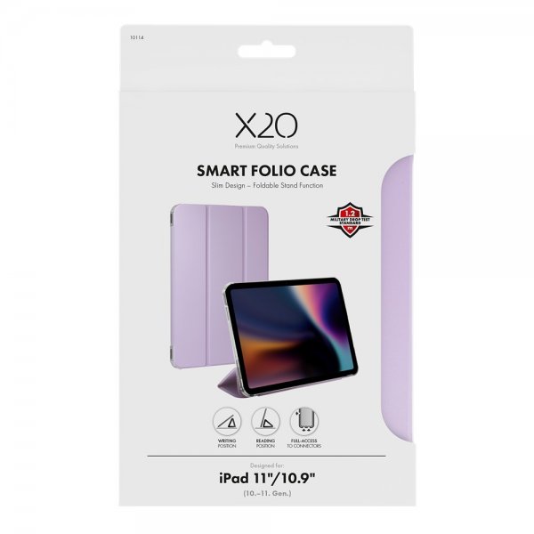X2O iPad 10.9 (gen 10)/iPad 11 (A16) Cover Smart Folio Lilla