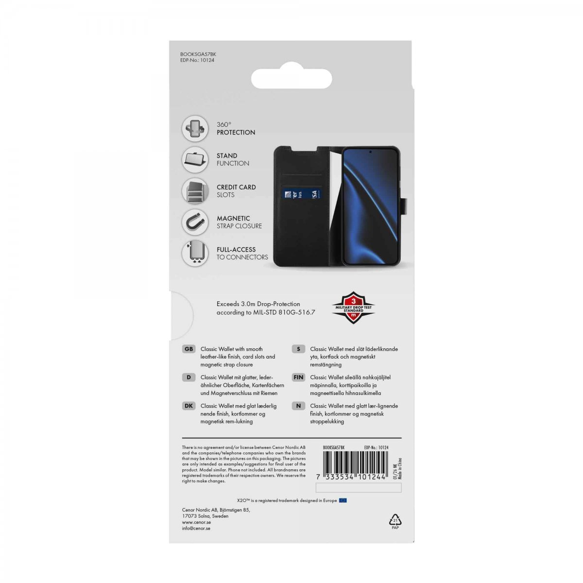 X2O Samsung Galaxy A57 Etui Classic Wallet Sort