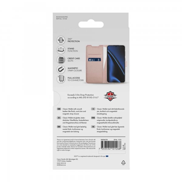X2O Samsung Galaxy A57 Etui Classic Wallet Roseguld