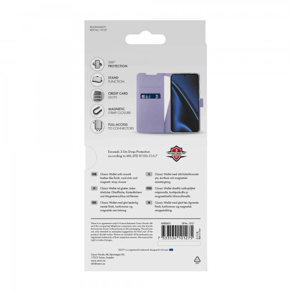 X2O Samsung Galaxy A57 Etui Classic Wallet Lavender