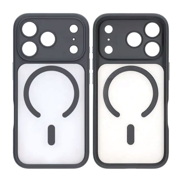 Rvelon iPhone 17 Pro Max Cover TPU MagSafe Sort/Gennemsigtig