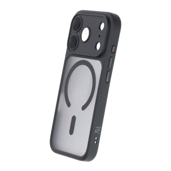 Rvelon iPhone 17 Pro Max Cover TPU MagSafe Sort/Gennemsigtig