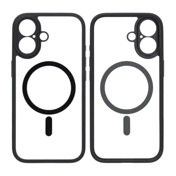 iPhone 17 Cover Kameraramme MagSafe Sort Gennemsigtig