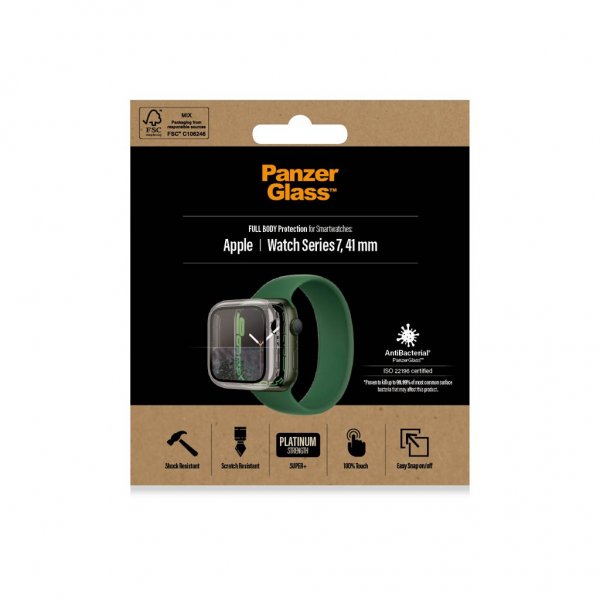 PanzerGlass Apple Watch 41mm Cover med Skærmbeskyttelse Full Body Protector Transparent
